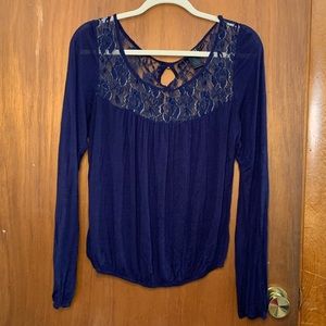 Blue Top with Lace